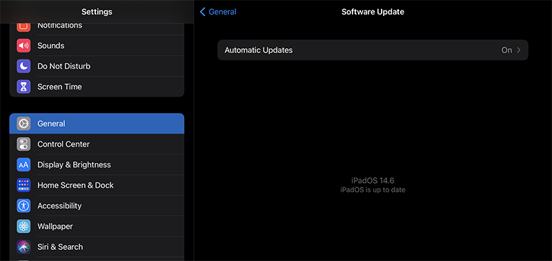 Software updates on ios