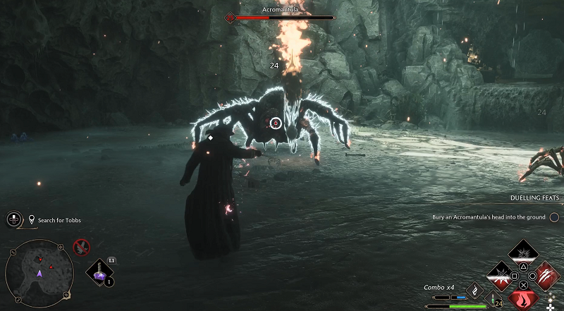 Boss Battle Acromantula attack